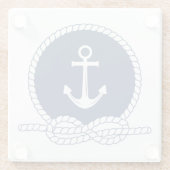 スタイリッシュないかりおよびロープ ガラスコースター (裏面)