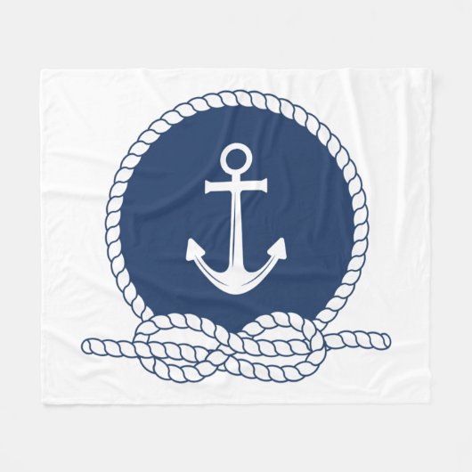 スタイリッシュないかりおよびロープ フリースブランケット (正面(横))