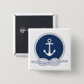 スタイリッシュないかりおよびロープ 缶バッジ (正面&裏面)