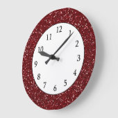スタイリッシュなえんじ色のグリッター ラージ壁時計 (傾斜)