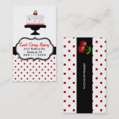 スタイリッシュなさくらんぼのケーキのカスタムなベーカリーの名刺 名刺 (正面/裏面)