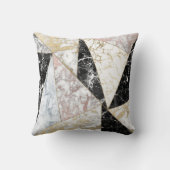 スタイリッシュなのどのばら色の金ゴールドの白黒の贅沢の大理石 クッション (裏面)