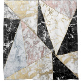 スタイリッシュなのどのばら色の金ゴールドの白黒の贅沢の大理石 シャワーカーテン (正面)