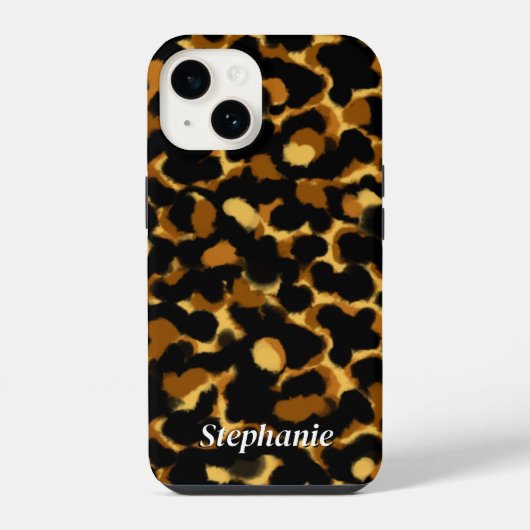 スタイリッシュなべっ甲柄 オーダーネーム iPhoneケース (裏面)