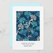 スタイリッシュなアジサイの花柄 - エレガントな青 シーズンカード (正面/裏面)