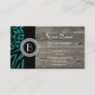 スタイリッシュなアニマルプリントシマウマおよびヒョウパターン 名刺