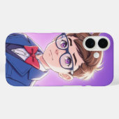 スタイリッシュなアニメ少年肖像画グラフィックiPhone 16ケース Case-Mate iPhoneケース (裏面 (横))