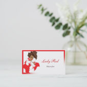 スタイリッシュなアフロの女性のイラストレーションを含む名刺 名刺 (スタンド正面)