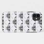スタイリッシュなアールデコの蝶 - 白と黒 Case-Mate iPhoneケース (裏面(横))