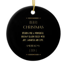 スタイリッシュなアールデコ調のクリスマスツリーオーナメント