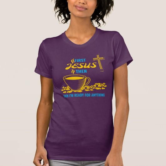 スタイリッシュなイエス コーヒー愛好家 Tシャツ (正面)
