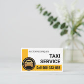 スタイリッシュなイエローコーナータクシー運転手 名刺 (スタンド正面)