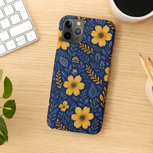 スタイリッシュなエスニック地中海風のフラワーアート柄 Case-Mate iPhoneケース