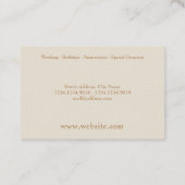 スタイリッシュなエレガントなエリートの日焼けのクリームカバー 名刺 (裏面)