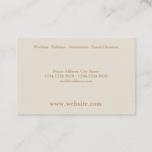 スタイリッシュなエレガントなエリートの日焼けのクリームカバー 名刺 (裏面)