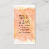 スタイリッシュなオレンジ水彩画 名刺 (正面)