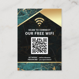 スタイリッシュなオーダーメイドQRコード Wi-Fiネットワークパスワード 名刺