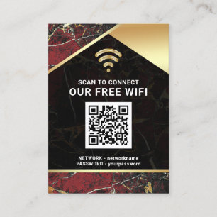 スタイリッシュなオーダーメイドQRコード Wi-Fiネットワークパスワード 名刺