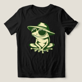 スタイリッシュなカエル　女性用ミニマリスト自然Tシャツ トライブレンドＴシャツ