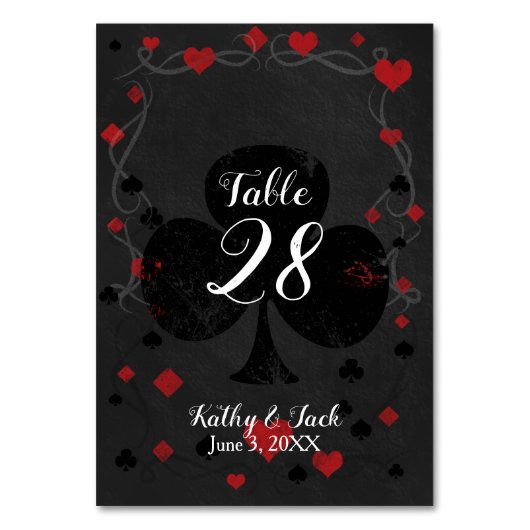 スタイリッシュなカジノの結婚式のテーブル数 テーブルナンバー (正面)