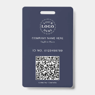 スタイリッシュなカスタムIDバッジ - ロゴ&スキャン可能なQR バッジ