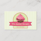 スタイリッシュなカップケーキのデザート 名刺 (正面)