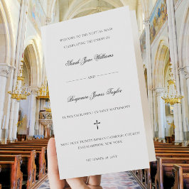 スタイリッシュなカトリック教会式結婚式プログラム プログラム