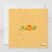 スタイリッシュなカボチャ写真の正方形の誕生の発表 案内状 (裏面)