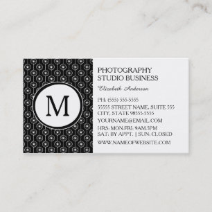 スタイリッシュなカメラマンの白黒のハートのモノグラム 名刺