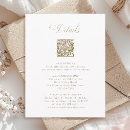 スタイリッシュなカリグラフィーの結婚式の詳細 エンクロージャーカード