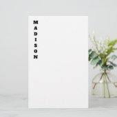 スタイリッシュなカリグラフィー名前 黒と白 便箋 (スタンド正面)