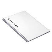 スタイリッシュなカリグラフィー名 黒と白 ノートブック (右側)