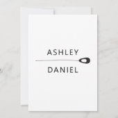 スタイリッシュなクジャクの羽のモダン カップルシャワー 招待状 (裏面)