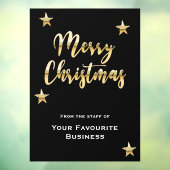 スタイリッシュなクリスマスツリーのメタリックゴールドブラック ウィンドウサイン (シート3)