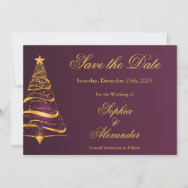 スタイリッシュなクリスマスツリーの結婚式 結婚式の延期・中止のお知らせ 招待状