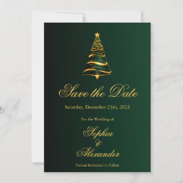 スタイリッシュなクリスマスツリーの結婚式 結婚式の延期・中止のお知らせ 招待状