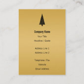 スタイリッシュなクリスマスツリー。 黒および金 名刺 (裏面)