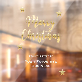 スタイリッシュなクリスマス メタリックゴールド ホワイト ウィンドウサイン
