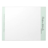 スタイリッシュなグリーンミニマリスト ノートパッド (正面)