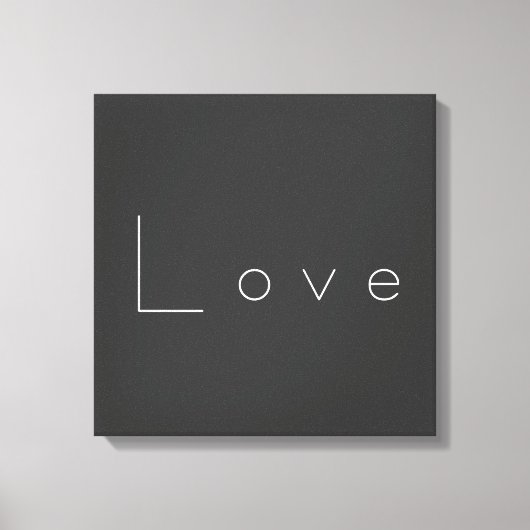 スタイリッシュなグレーとホワイトのラブウェディング キャンバスプリント (正面)