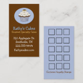 スタイリッシュなケーキのベーカリーのカスタムな名刺 ロイヤリティカード (正面/裏面)