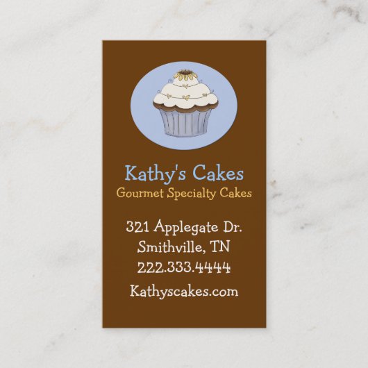 スタイリッシュなケーキのベーカリーのカスタムな名刺 ロイヤリティカード (正面)