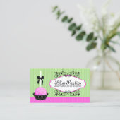 スタイリッシュなケーキはデザートをぽんと鳴らします 名刺 (スタンド正面)