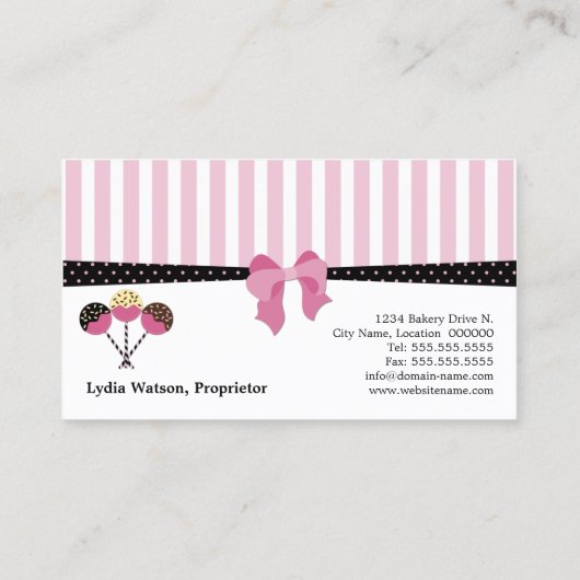 スタイリッシュなケーキはベーカリーをぽんと鳴らします 名刺 (裏面)