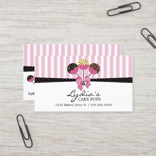 スタイリッシュなケーキはベーカリーをぽんと鳴らします 名刺 (正面/裏面インサイチュ)