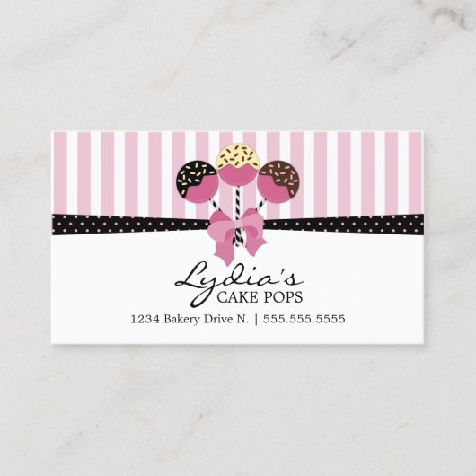 スタイリッシュなケーキはベーカリーをぽんと鳴らします 名刺 (正面)