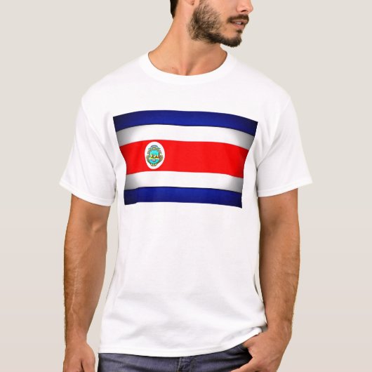 スタイリッシュなコスタリカの旗 Tシャツ (正面)