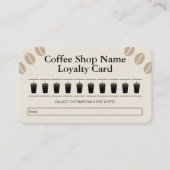 スタイリッシュなコーヒーショップロイヤルティカード 名刺 (正面)