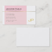 スタイリッシュなゴシック様式フォントのモノグラムの平野のトレンディーのピンク 名刺 (正面/裏面)