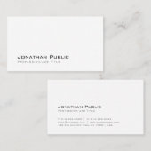 スタイリッシュなゴシック様式フォントの白いシンプルな設計のトレンディー 名刺 (正面/裏面)